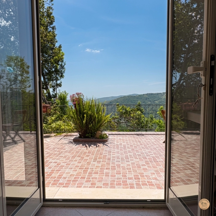 Main entrance of Casa Valencia, stone house in Cilento National Park